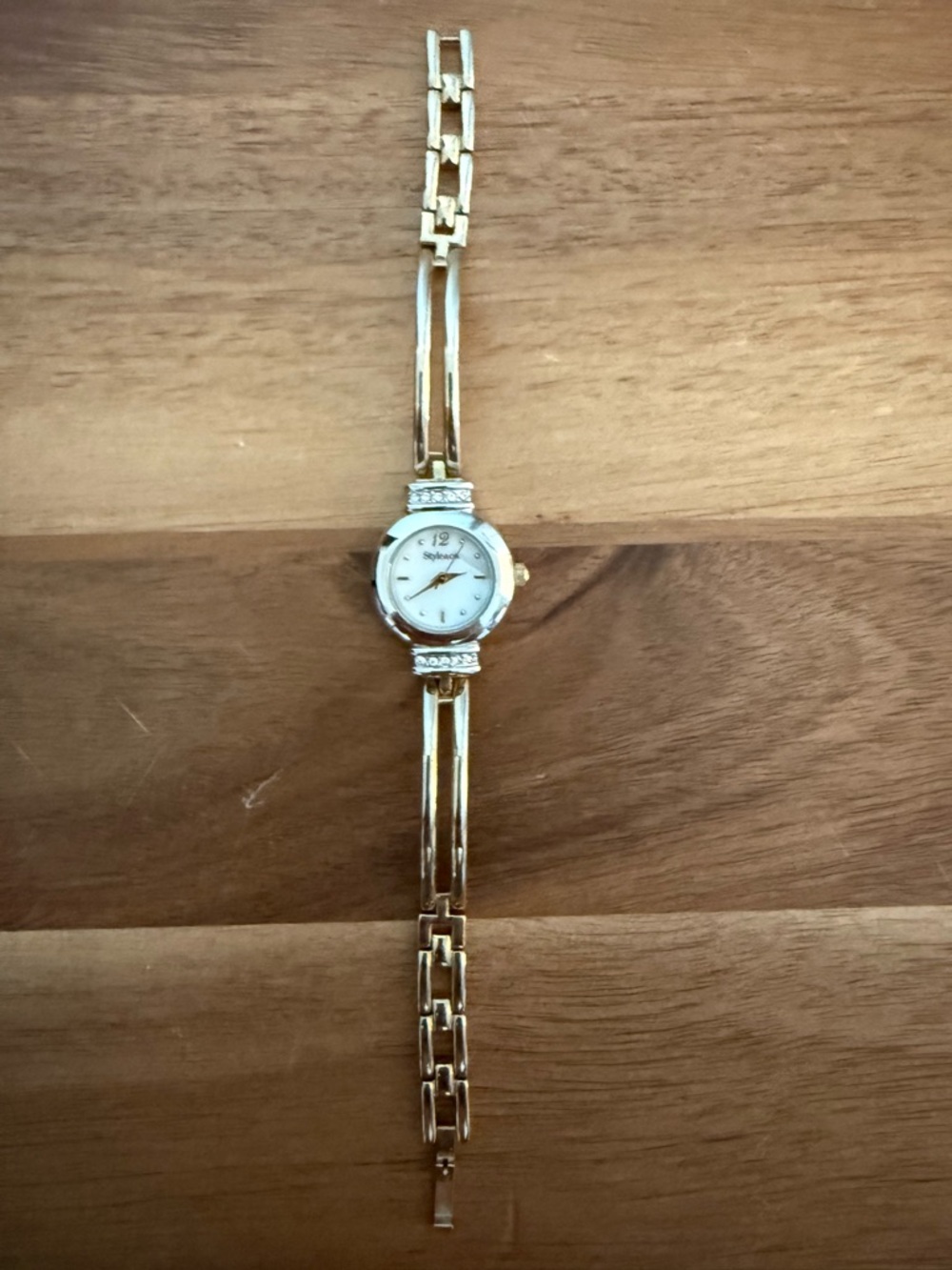 Style & Co. Gold Tone Women's Bracelet Watch with White Dial